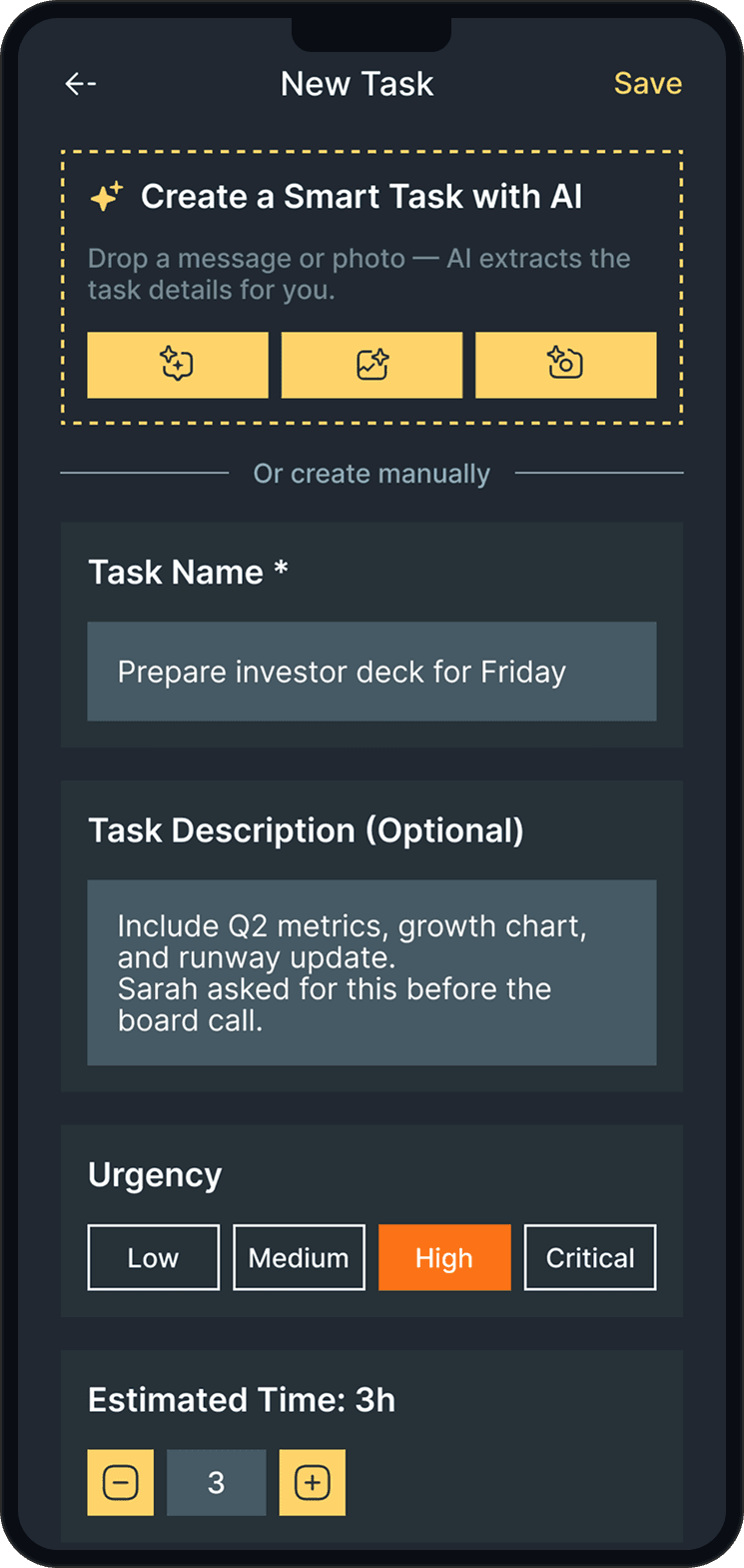 Add your tasks